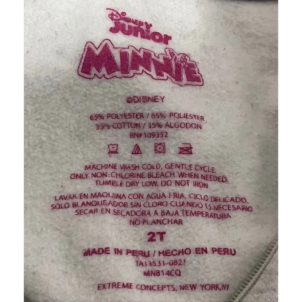 Disney Junior Minnie Gray Hoodie   Size 2T